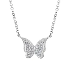 0.06 Ct 14K White Gold Diamond Butterfly Necklace SC55021951