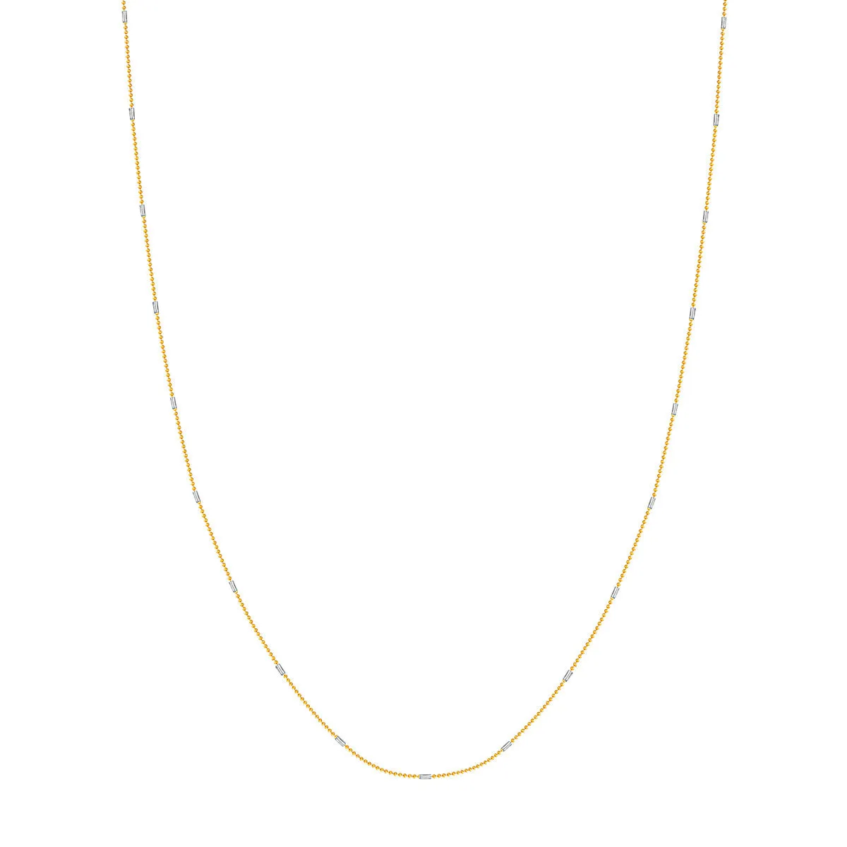0.95mm Two-Tone Barrel Saturn Chain with Lobster Lock