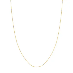 0.95mm Two-Tone Barrel Saturn Chain with Lobster Lock