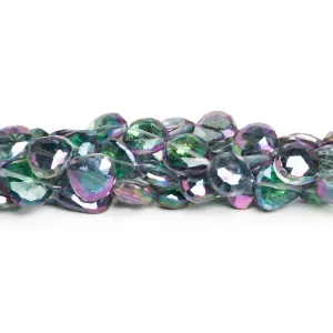 10-13mm Mystic White Topaz Faceted Hearts 9 inch 20 beads