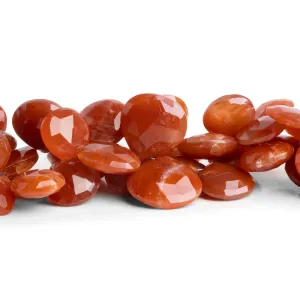 10-17mm Ferrous Quartz Faceted Hearts 7.5 inch 32 beads