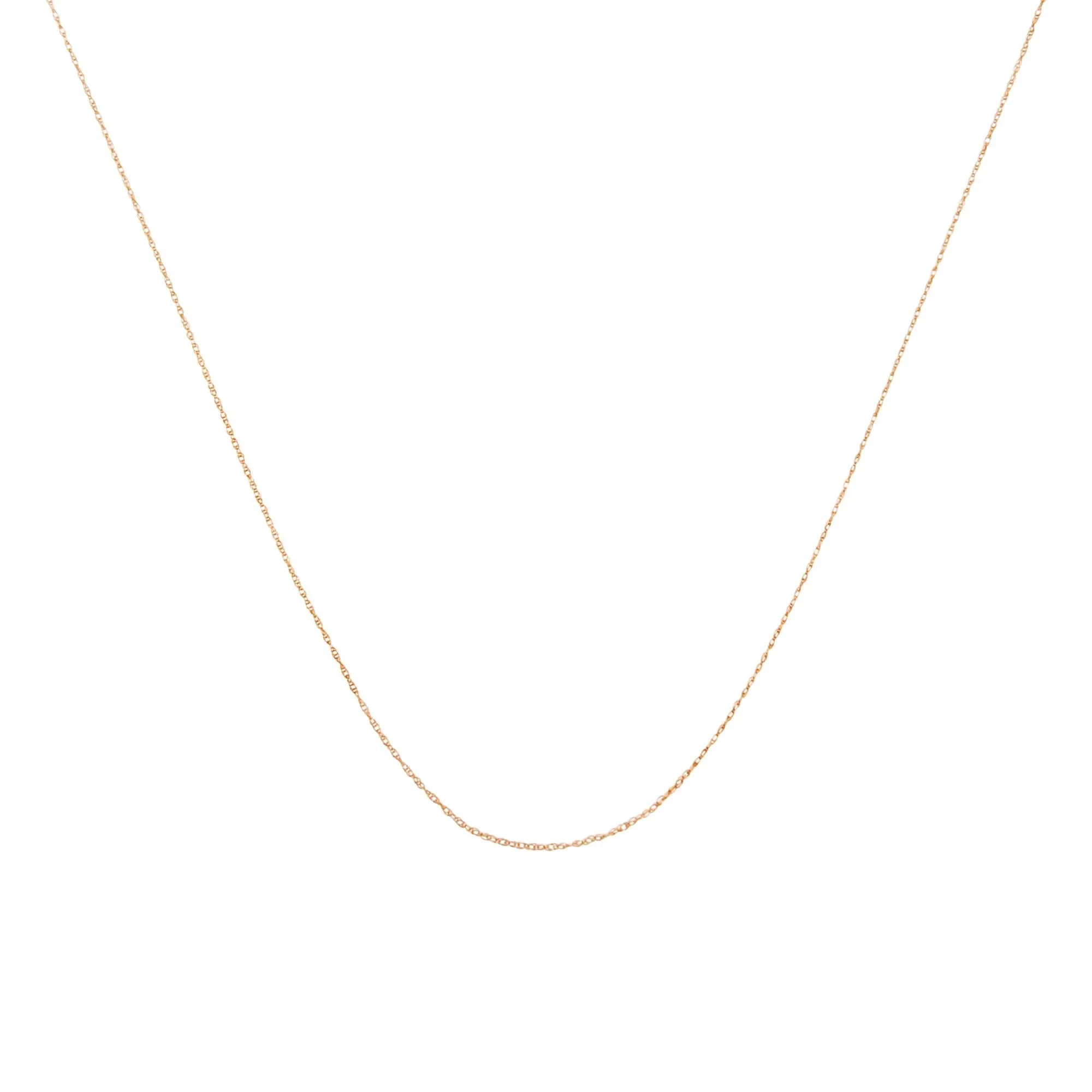10K Gold 0.5 mm Slender & Dainty Fine Rope Chain Necklace by Infinite Jewels