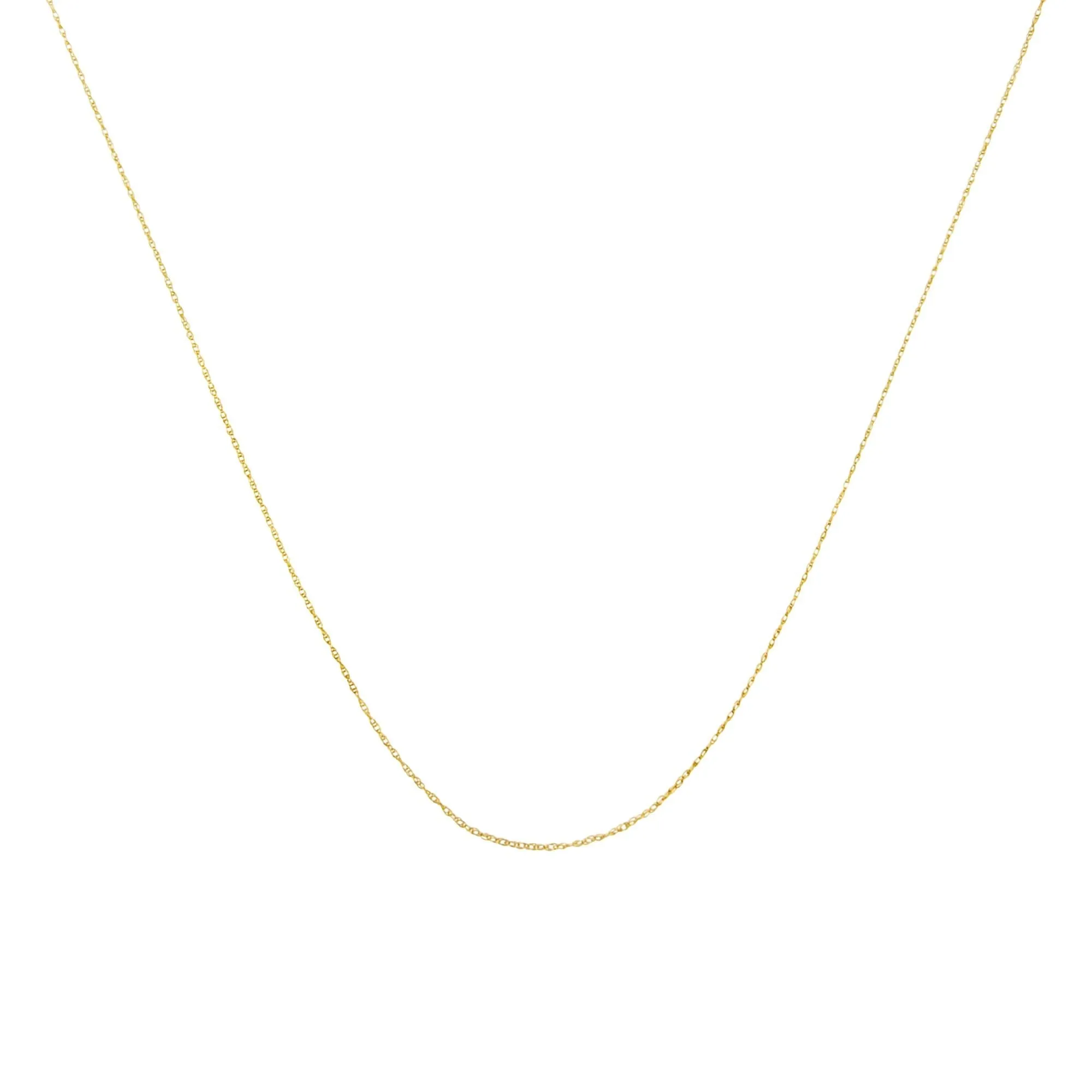 10K Gold 0.5 mm Slender & Dainty Fine Rope Chain Necklace by Infinite Jewels