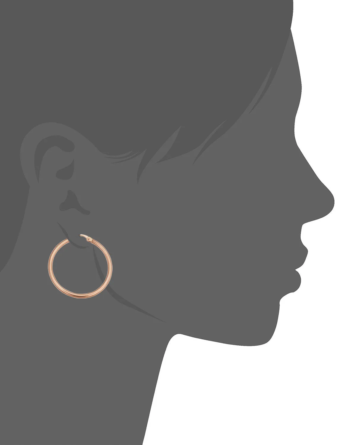 10k Rose Gold Polished Hoop Earrings (2x35 mm)