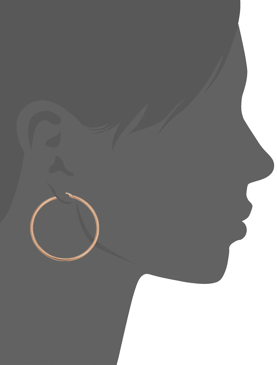 10k Rose Gold Polished Hoop Earrings (2x45 mm)