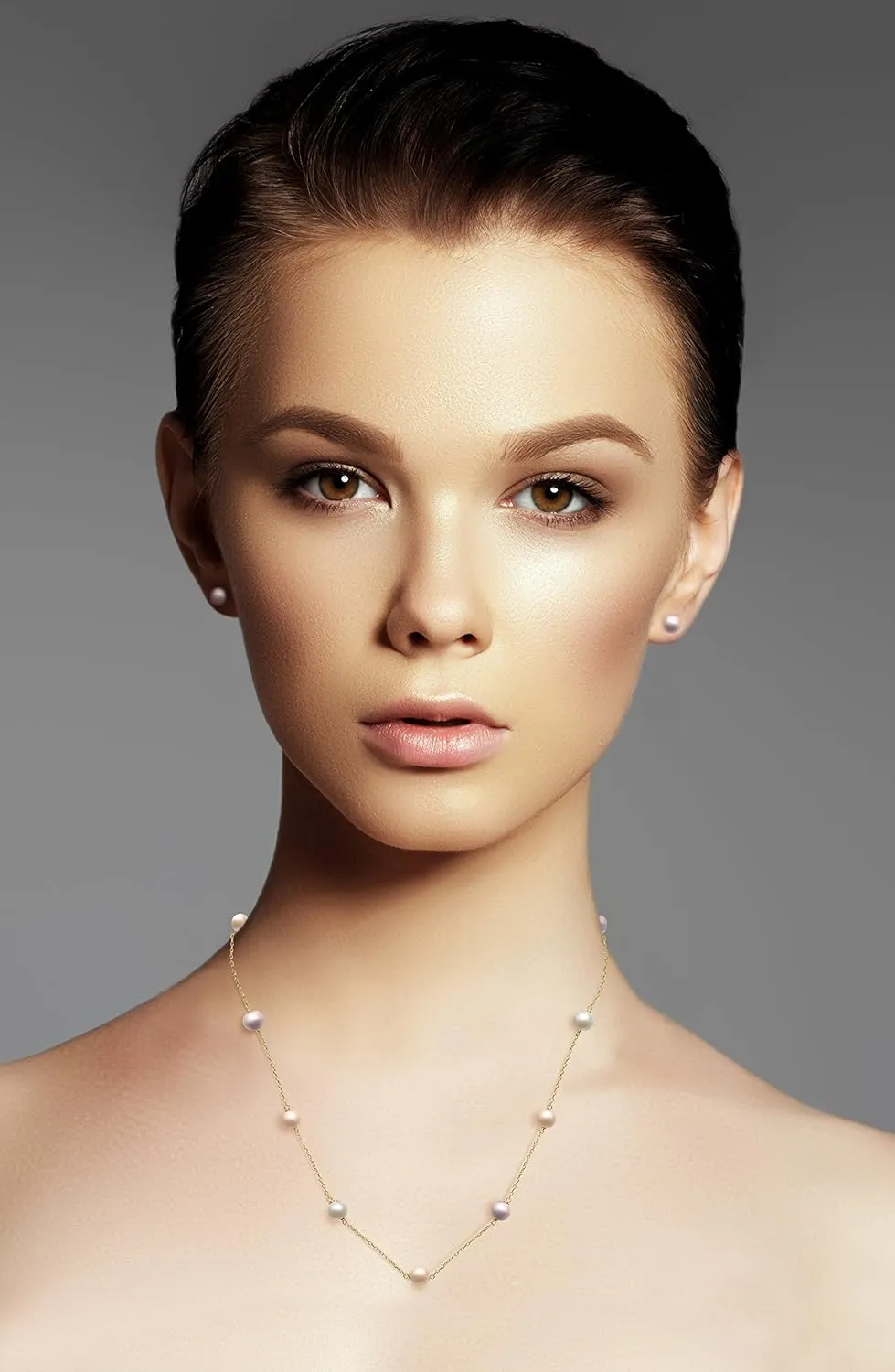 10k Yellow Gold Cultured Freshwater Pearl Chain Station Necklace, 18"