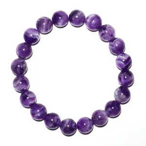 10MM Amethyst Bracelets (Include Cotton-like) | Natural and Classic | Resisting Negative Energy |Amethyst, Known as the 'Gem of Fire' | For Girlfriend Mom Sister Student