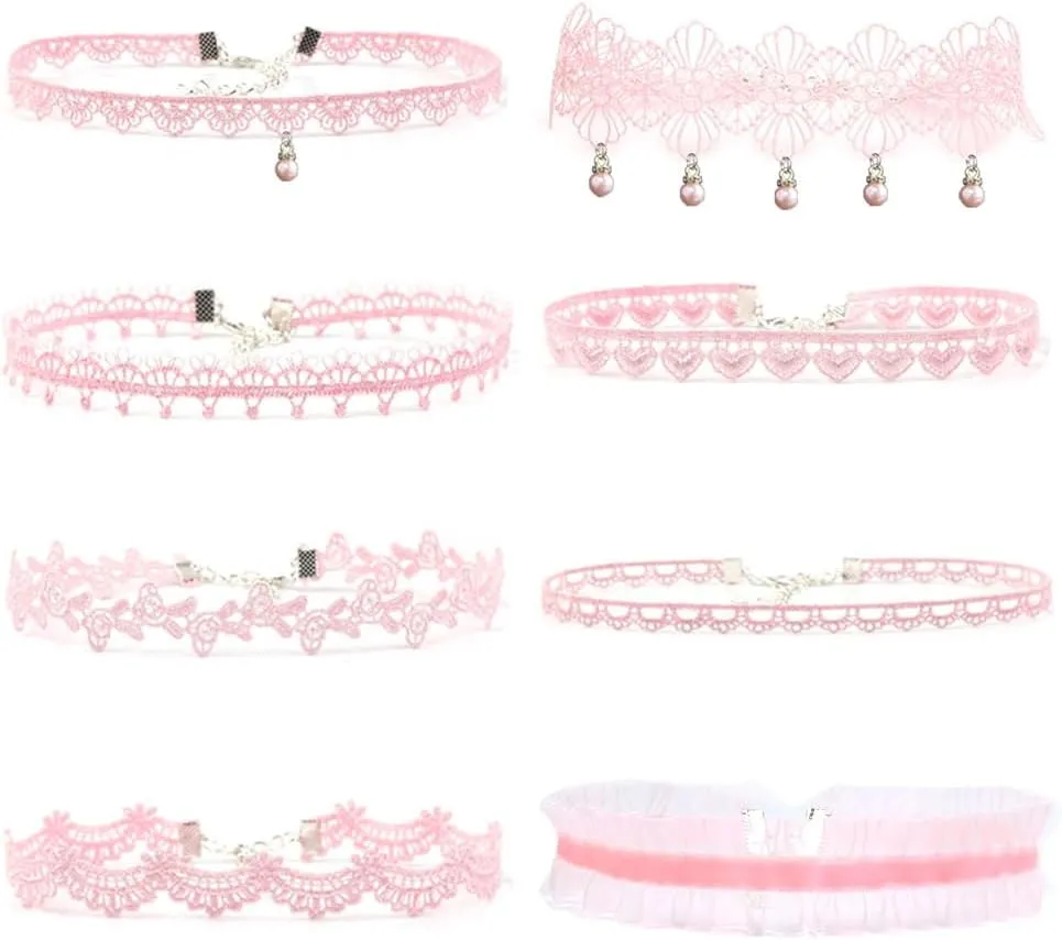 10pcs Fashion Elegant White Lace Choker Necklace for Women Simple Fashion Jewelry