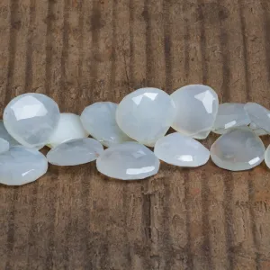 11-20mm Turkish Chalcedony Faceted Hearts 8 inch 31 beads