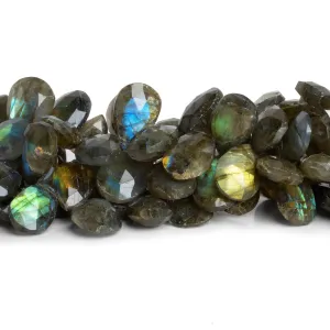 12-15mm Labradorite Faceted Pears 8 inch 28 beads