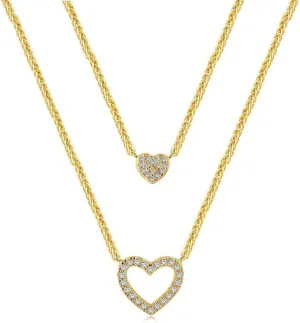 1/2 PCS S925 Sterling Silver Necklaces for Women and Girls,Plated with Gold/Rhodium, Waterproof and Fade-less Necklaces for Girl's