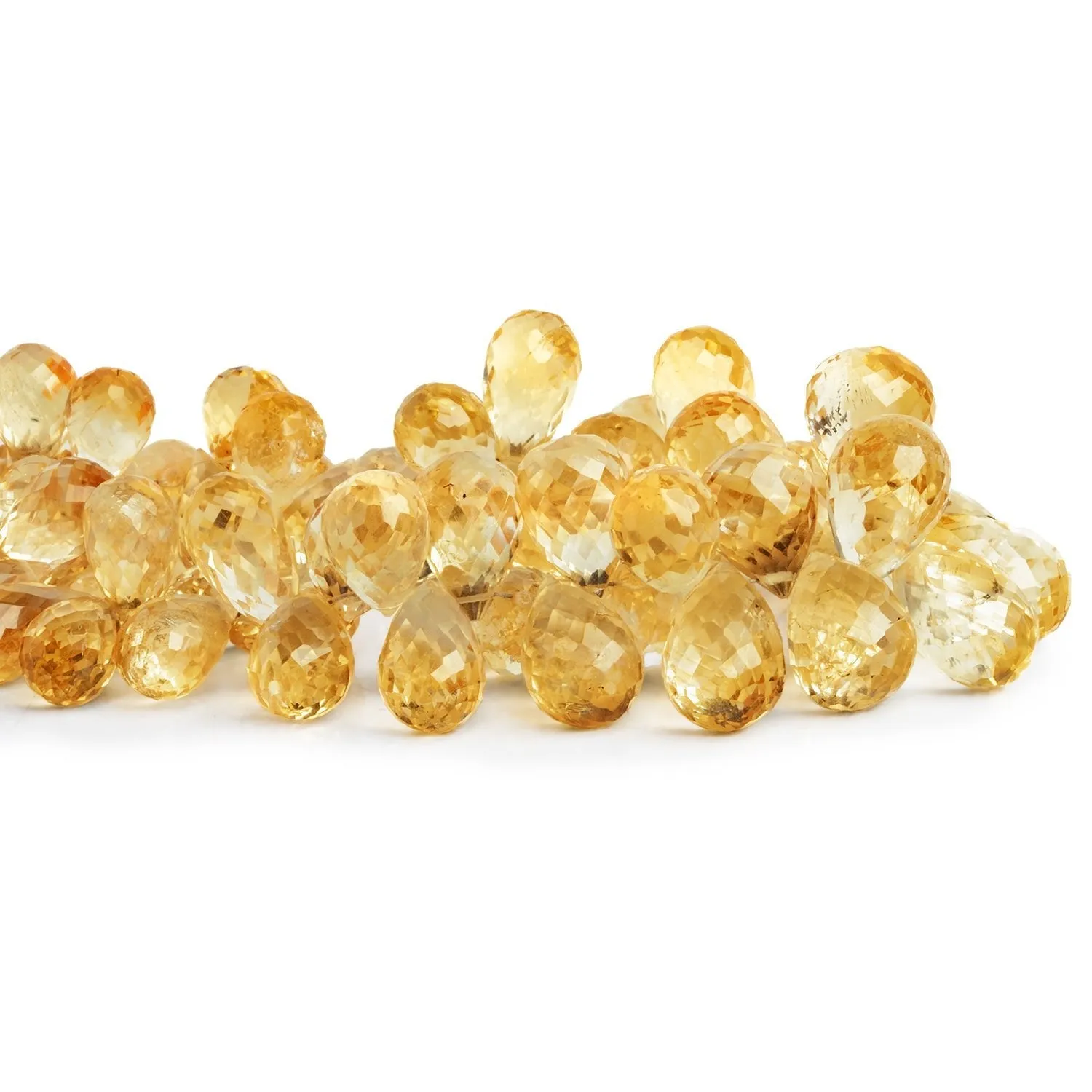 13x8mm Citrine Faceted Teardrops 7.5 inch 55 beads