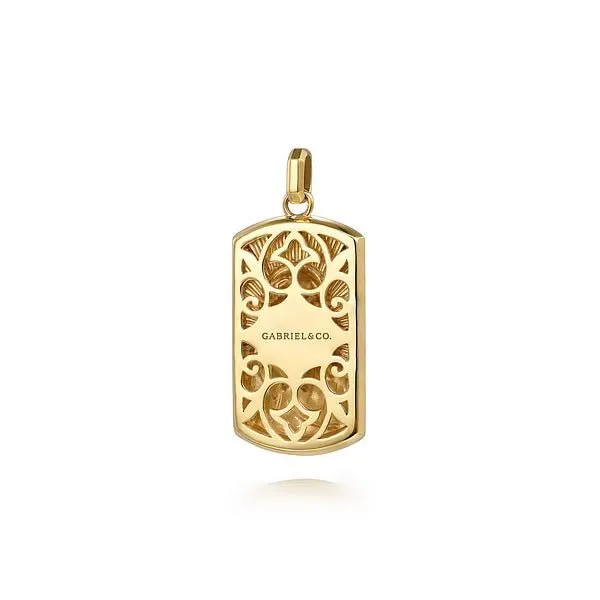14K Gold & Diamond Virgin Mary and Jesus Men's Pendant - Classic Design