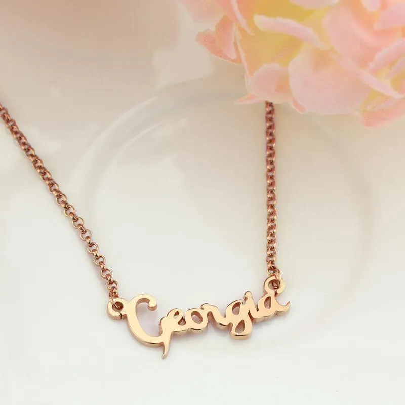14k Gold Necklace With Name In Cursive
