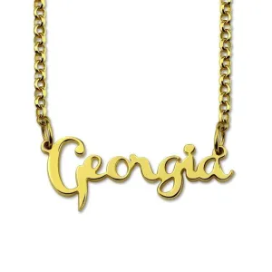 14k Gold Necklace With Name In Cursive
