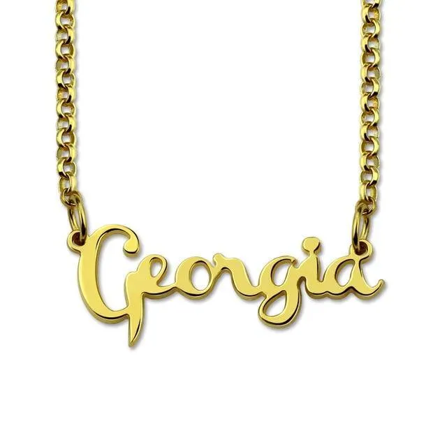 14k Gold Necklace With Name In Cursive