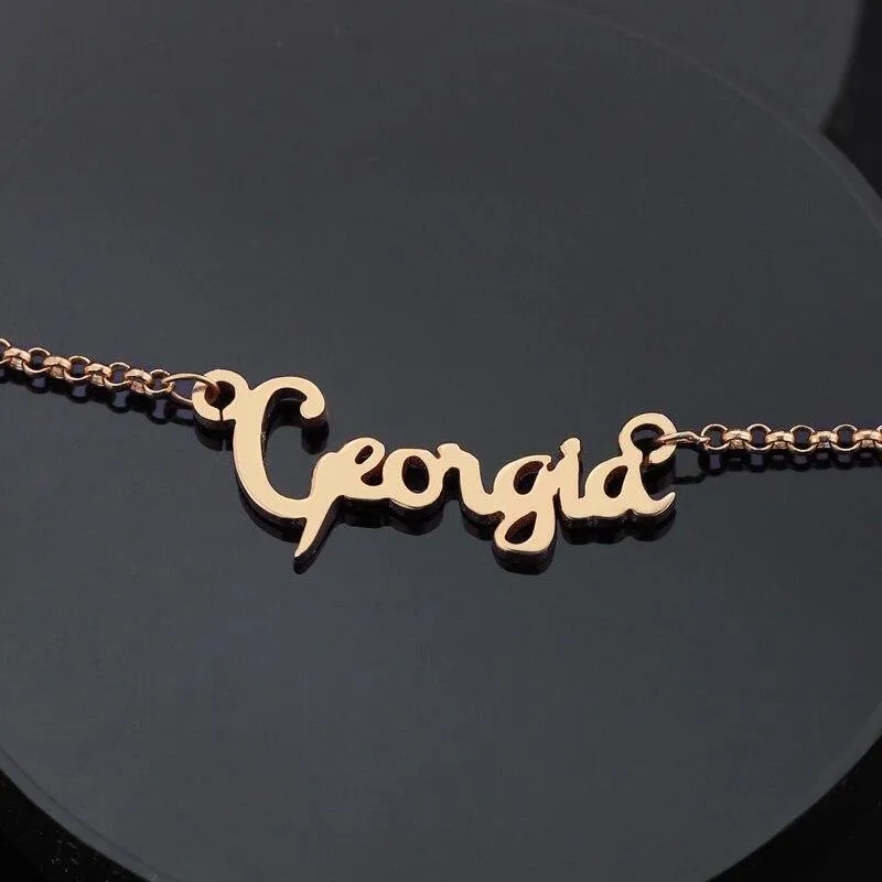 14k Gold Necklace With Name In Cursive