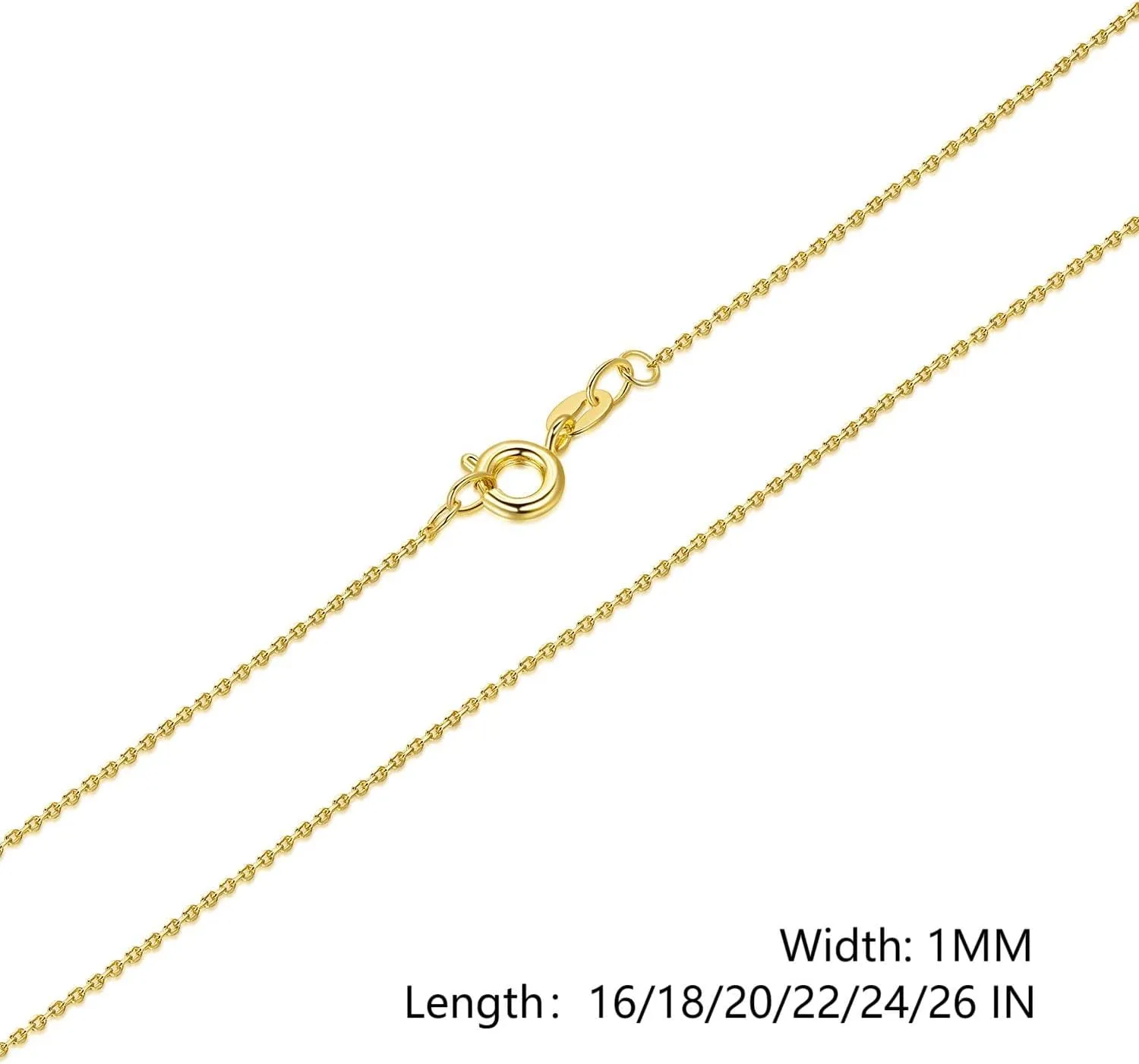 14K Gold Necklaces for Women & Mens Necklace Gold Chain for Women Mens Chains Elegant Dainty 14k Necklaces thin Cable Chain Necklace Chains 1mm 16-26
