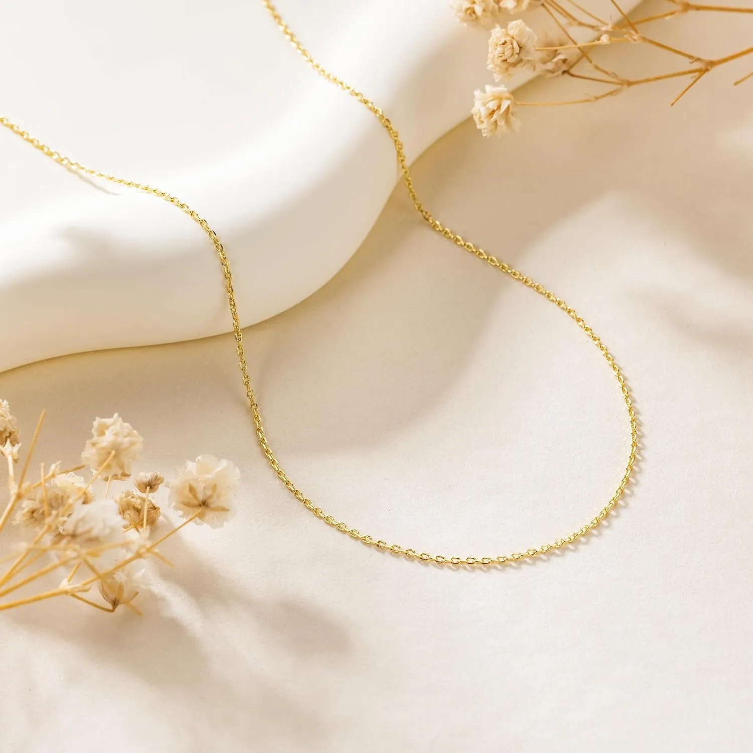 14K Gold Necklaces for Women & Mens Necklace Gold Chain for Women Mens Chains Elegant Dainty 14k Necklaces thin Cable Chain Necklace Chains 1mm 16-26