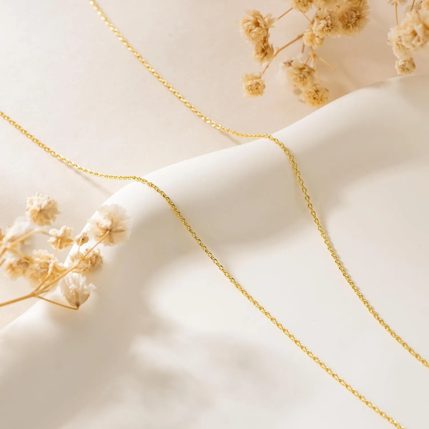 14K Gold Necklaces for Women & Mens Necklace Gold Chain for Women Mens Chains Elegant Dainty 14k Necklaces thin Cable Chain Necklace Chains 1mm 16-26