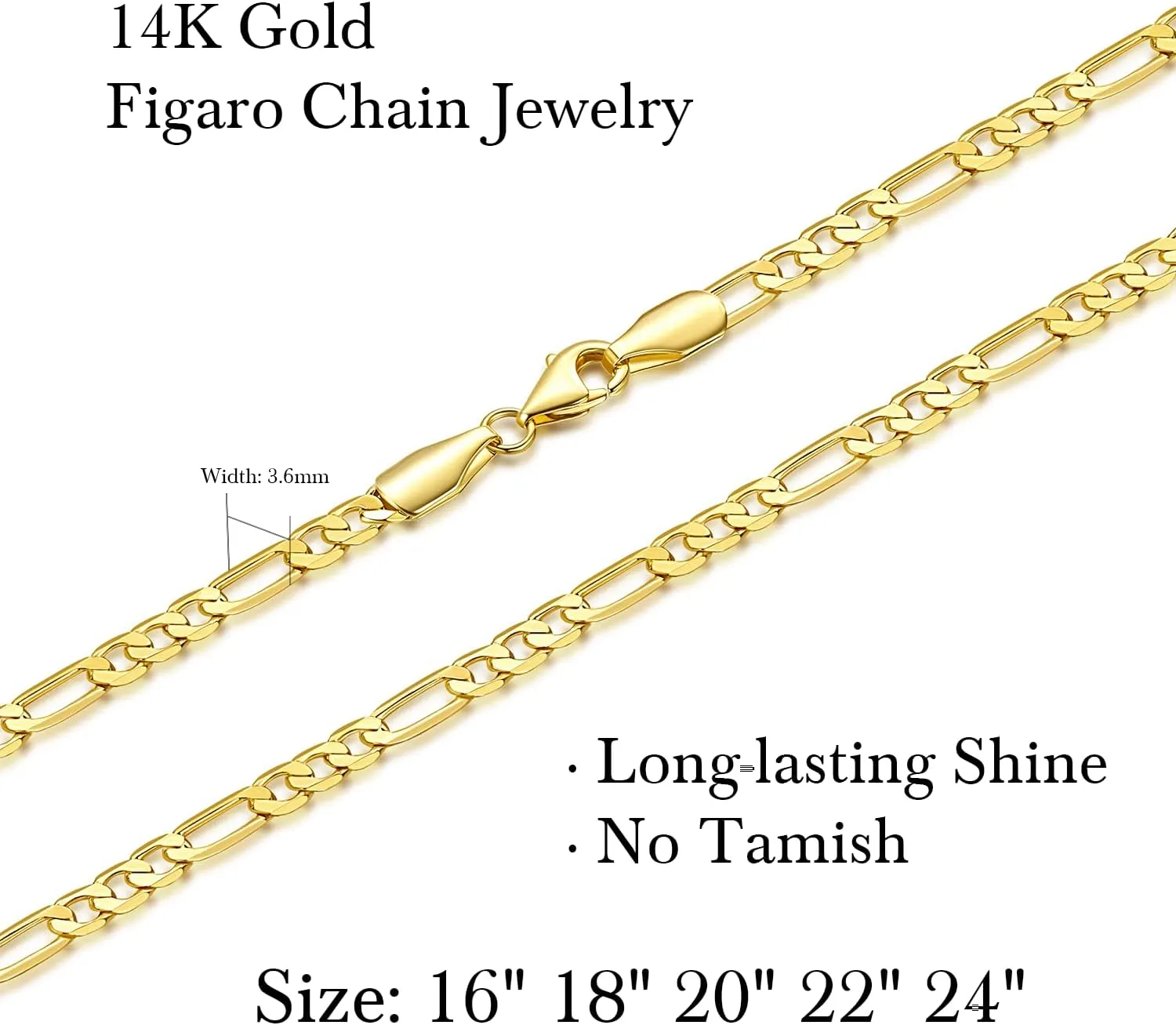 14K Gold Necklaces for Women Gold Chain for Men 14K Golden Chain Necklace Women Dainty Necklace for Men Elegant Dance of Light Golden Jewelry for Womens 16,18,20,22,24in