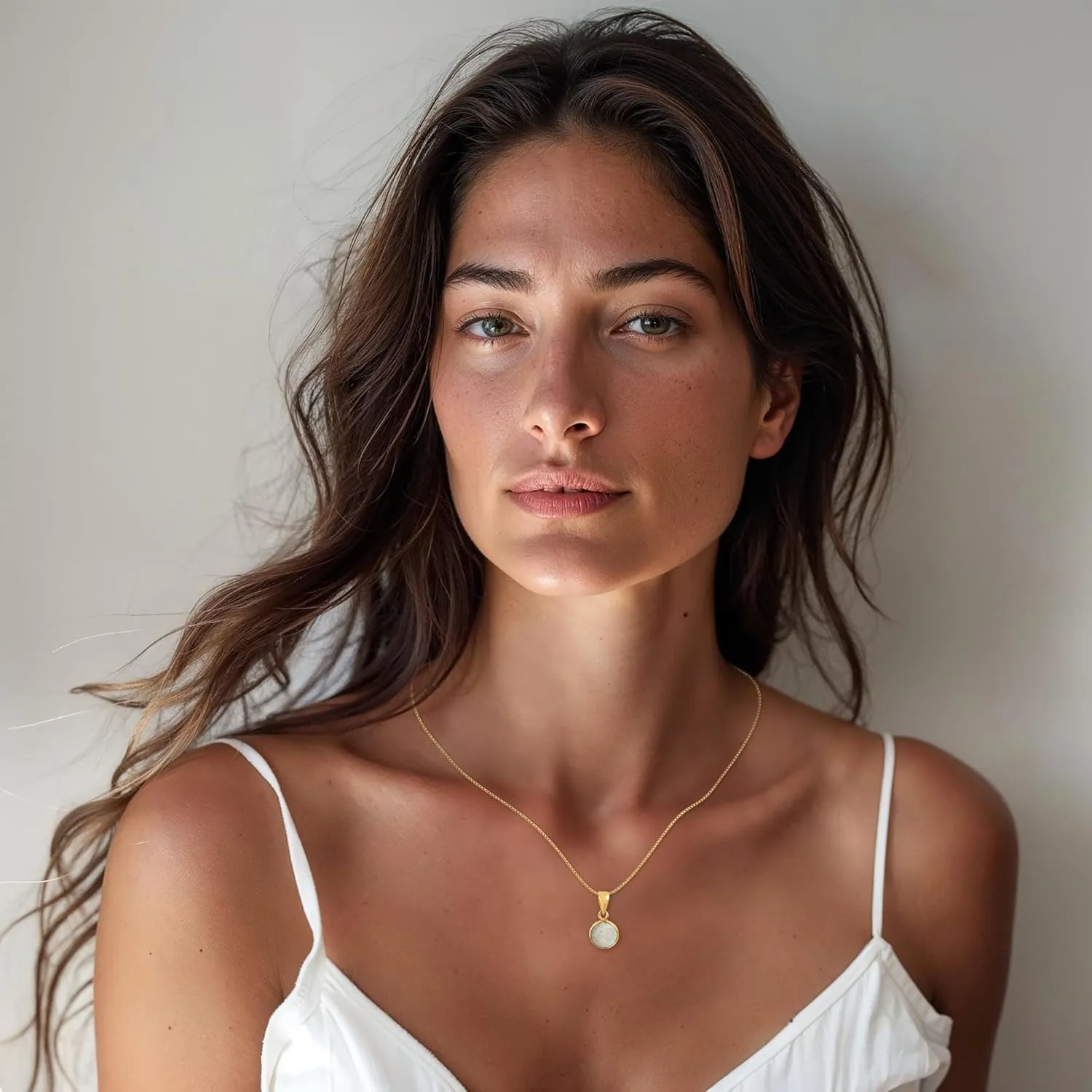 14K Gold Opal Necklace for Women - Solid Gold Necklaces - Dainty Gold Necklace - Gold Pendant Necklace - Everyday Necklaces for Women - Gold Dainty Necklace for Women - Opal Jewelry