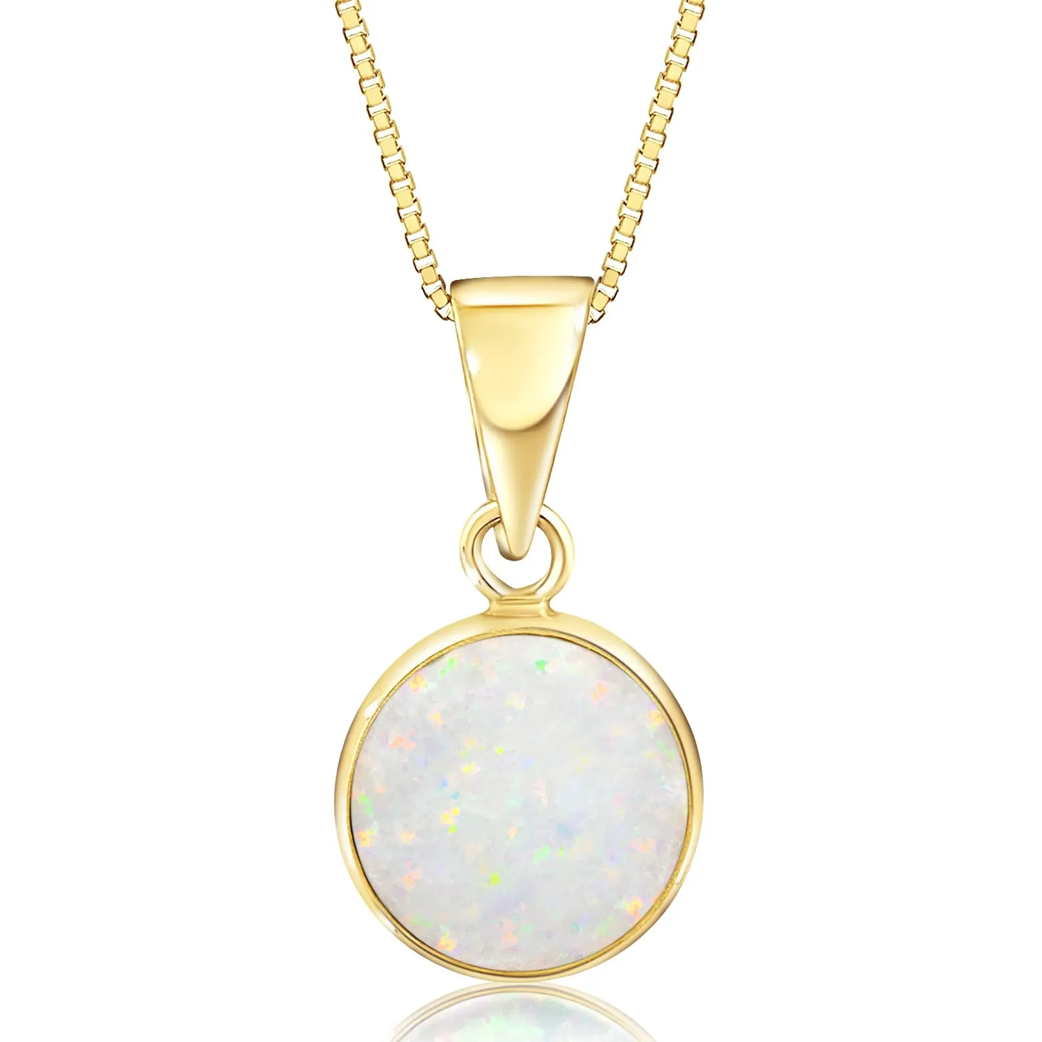 14K Gold Opal Necklace for Women - Solid Gold Necklaces - Dainty Gold Necklace - Gold Pendant Necklace - Everyday Necklaces for Women - Gold Dainty Necklace for Women - Opal Jewelry