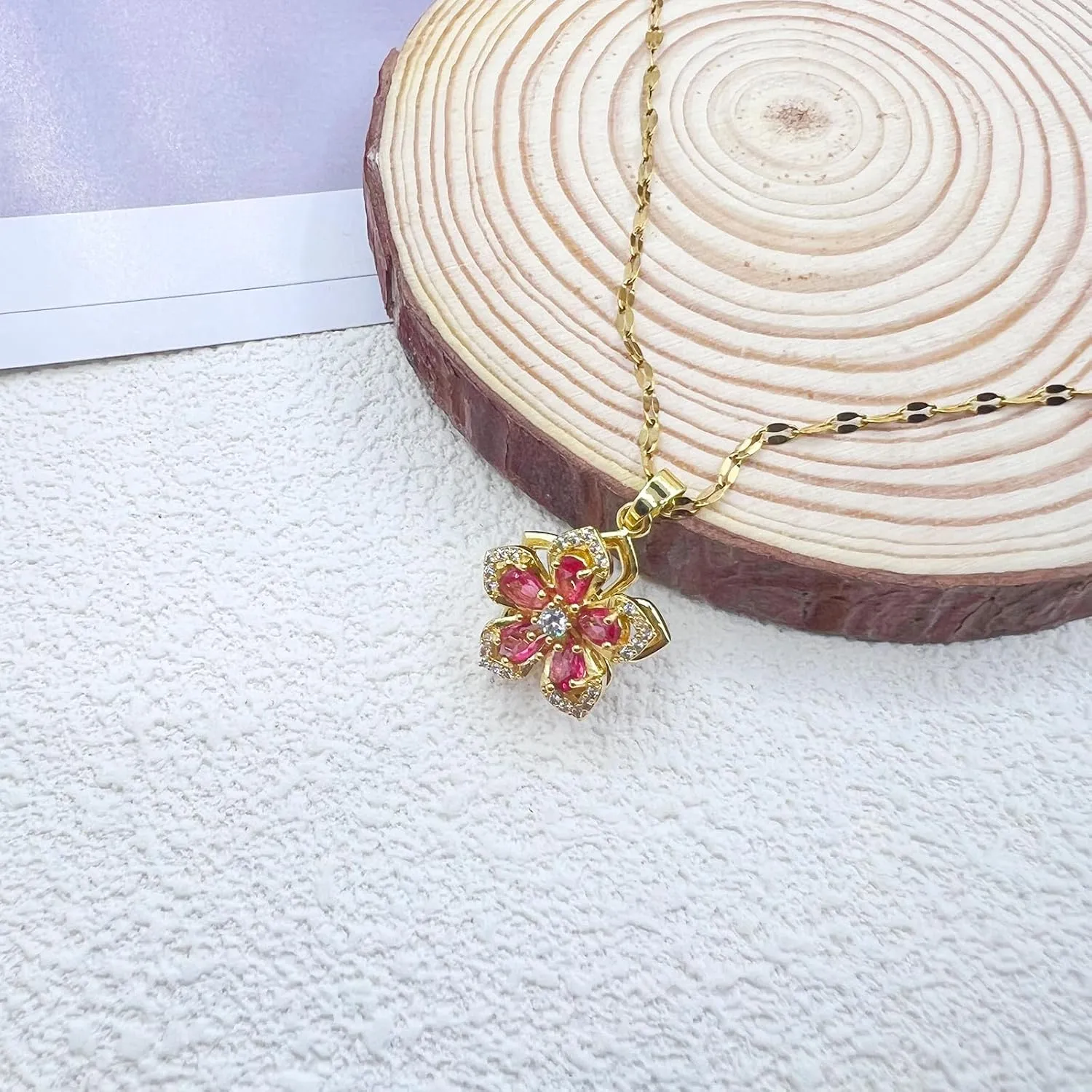 14k Gold Plated Solitaire Necklace for Women, Dainty Cz Pendant Chain Choker, Trendy Layered Gold Jewelry Gift for Her