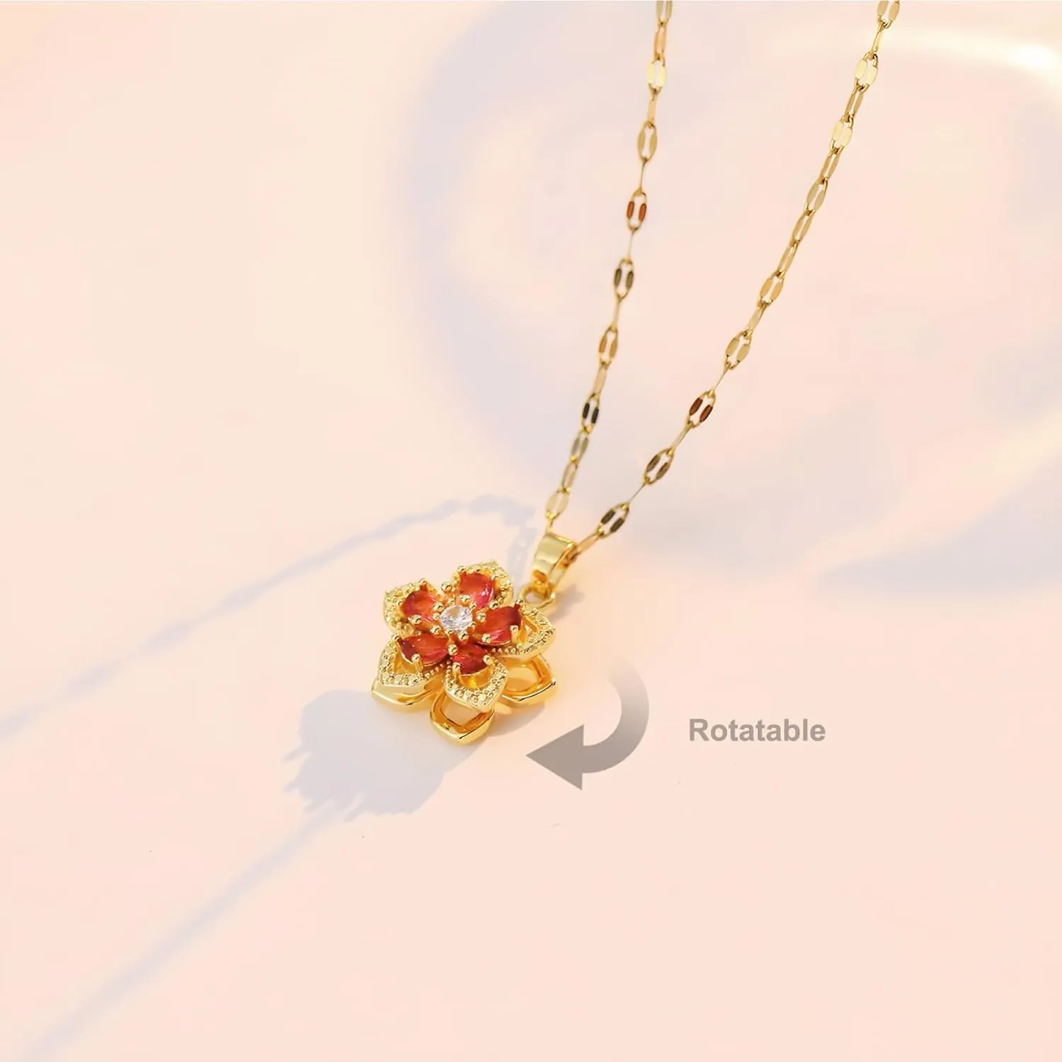14k Gold Plated Solitaire Necklace for Women, Dainty Cz Pendant Chain Choker, Trendy Layered Gold Jewelry Gift for Her