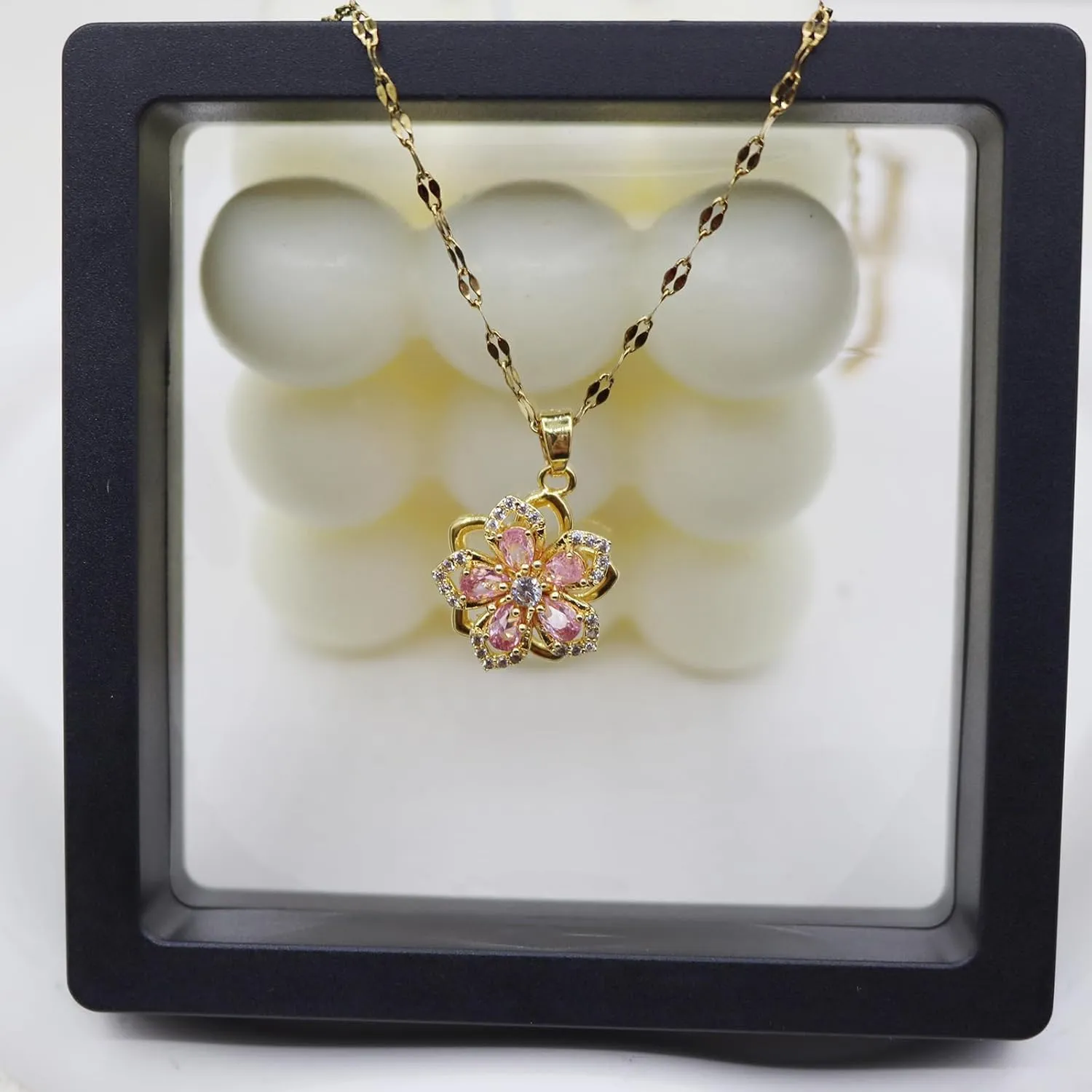 14k Gold Plated Solitaire Necklace for Women, Dainty Cz Pendant Chain Choker, Trendy Layered Gold Jewelry Gift for Her