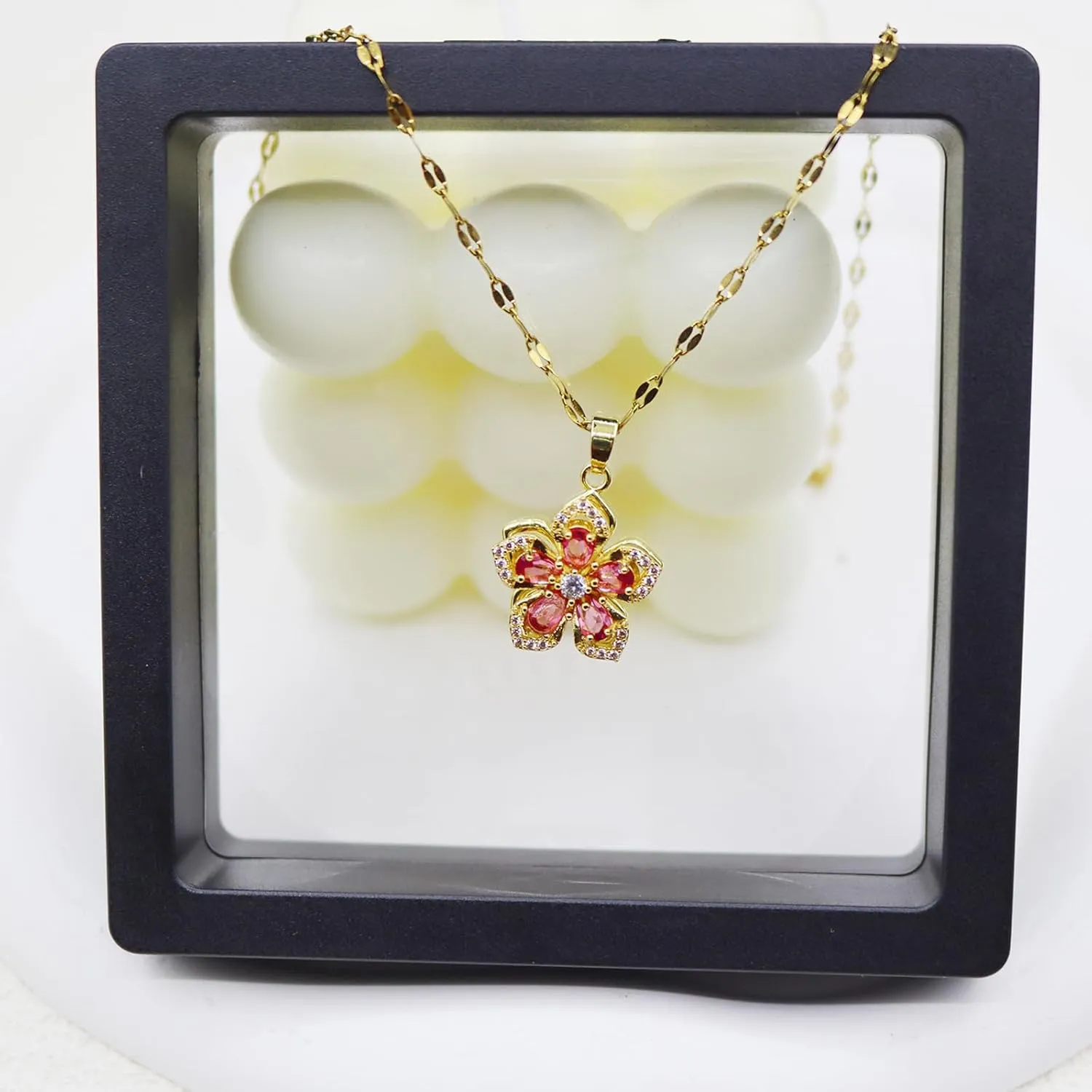 14k Gold Plated Solitaire Necklace for Women, Dainty Cz Pendant Chain Choker, Trendy Layered Gold Jewelry Gift for Her