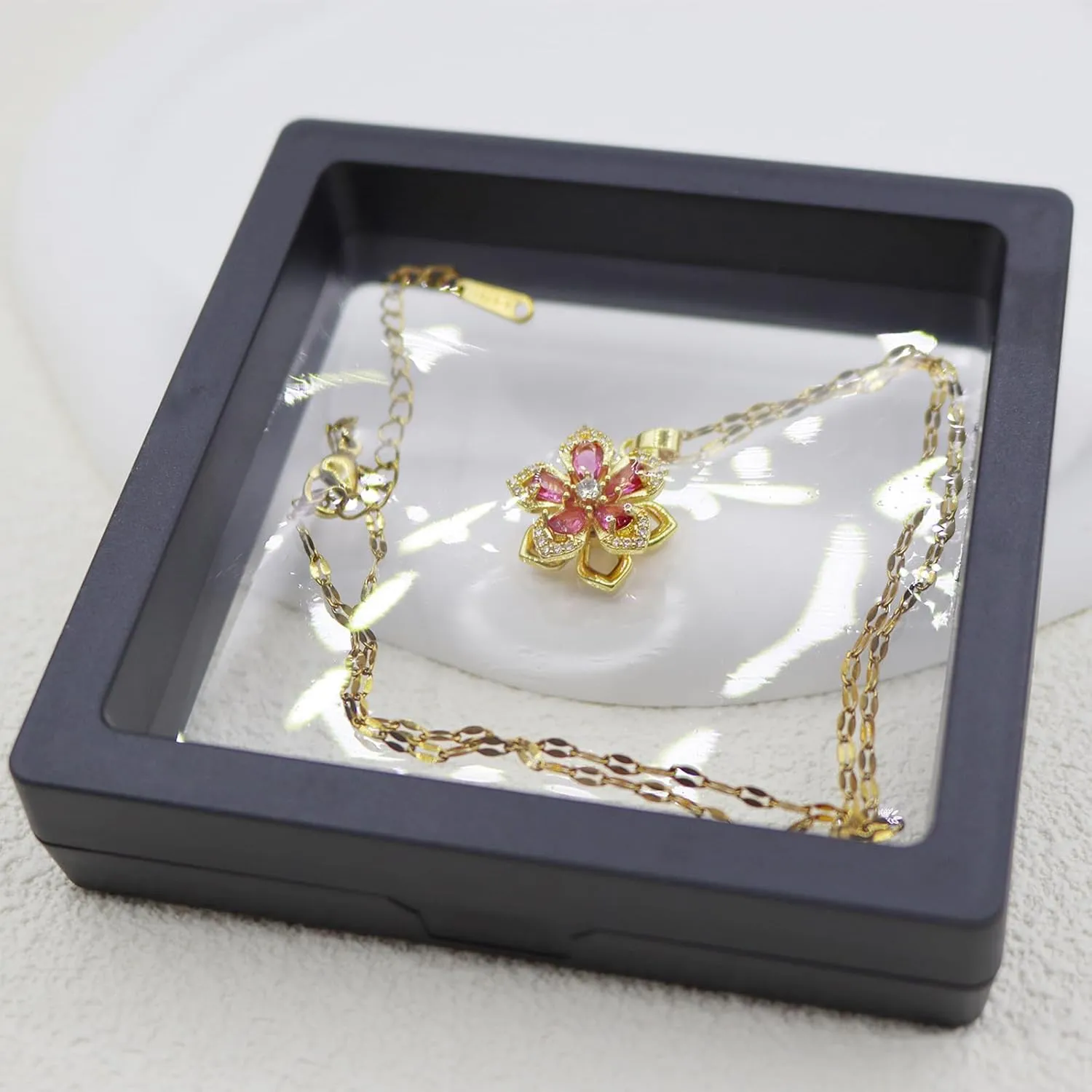 14k Gold Plated Solitaire Necklace for Women, Dainty Cz Pendant Chain Choker, Trendy Layered Gold Jewelry Gift for Her