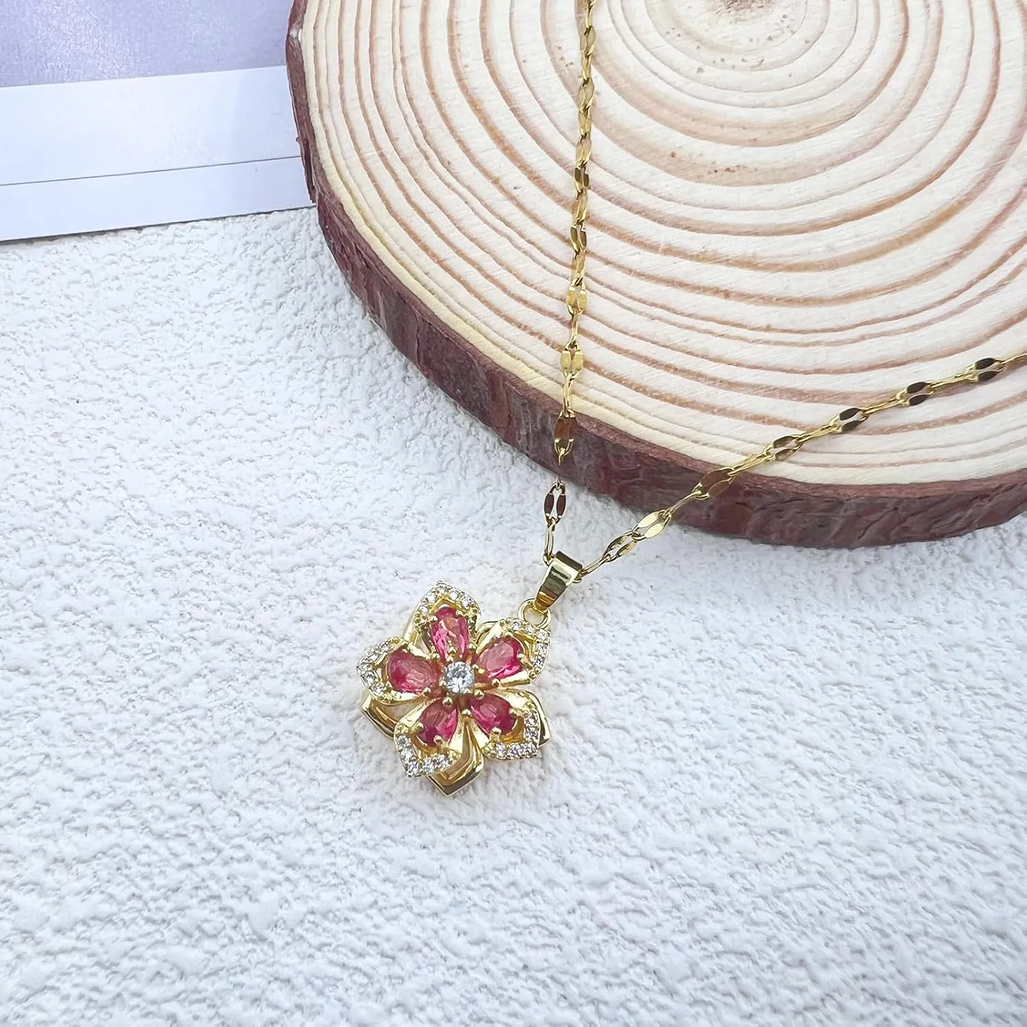 14k Gold Plated Solitaire Necklace for Women, Dainty Cz Pendant Chain Choker, Trendy Layered Gold Jewelry Gift for Her