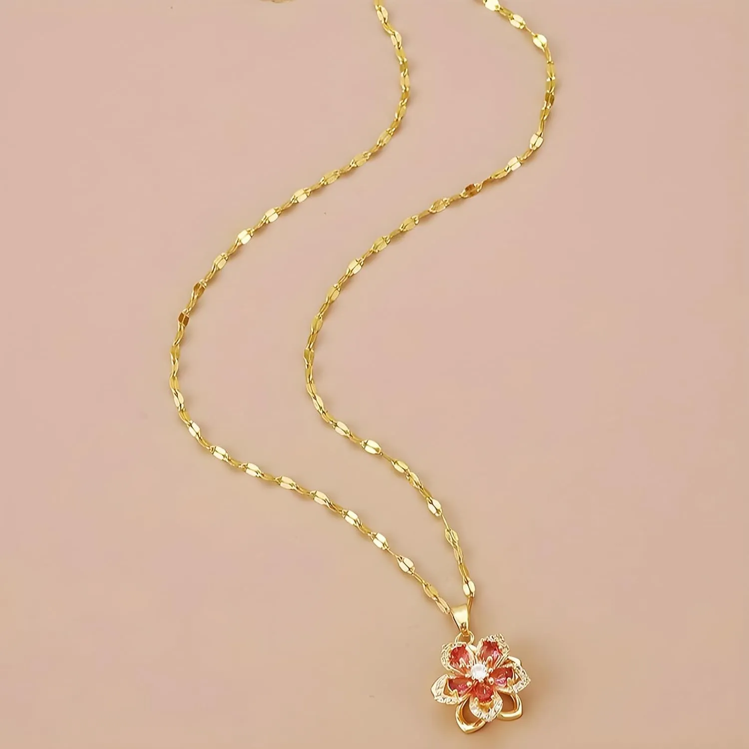 14k Gold Plated Solitaire Necklace for Women, Dainty Cz Pendant Chain Choker, Trendy Layered Gold Jewelry Gift for Her