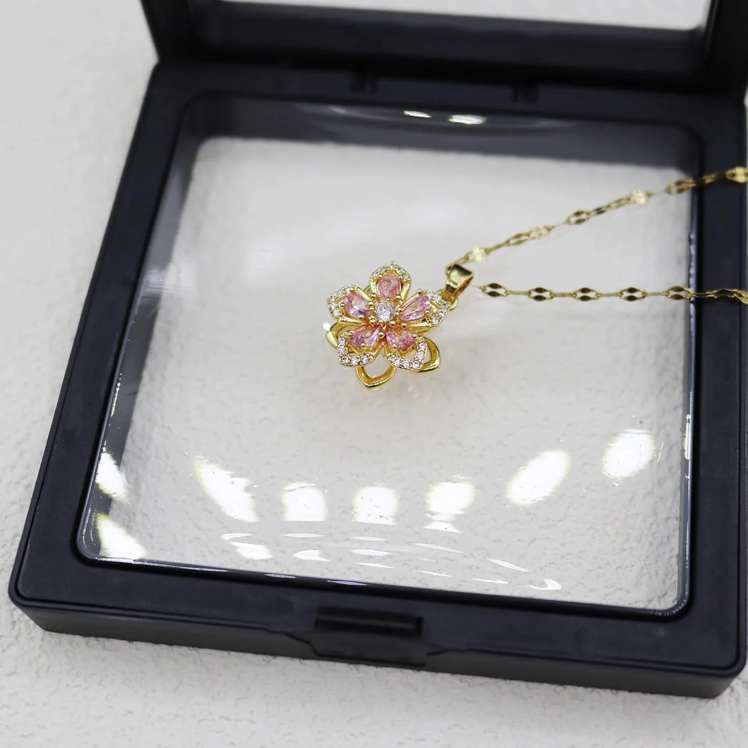 14k Gold Plated Solitaire Necklace for Women, Dainty Cz Pendant Chain Choker, Trendy Layered Gold Jewelry Gift for Her