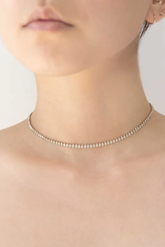 14k Gold Plating Tennis Necklace