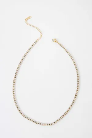 14k Gold Plating Tennis Necklace