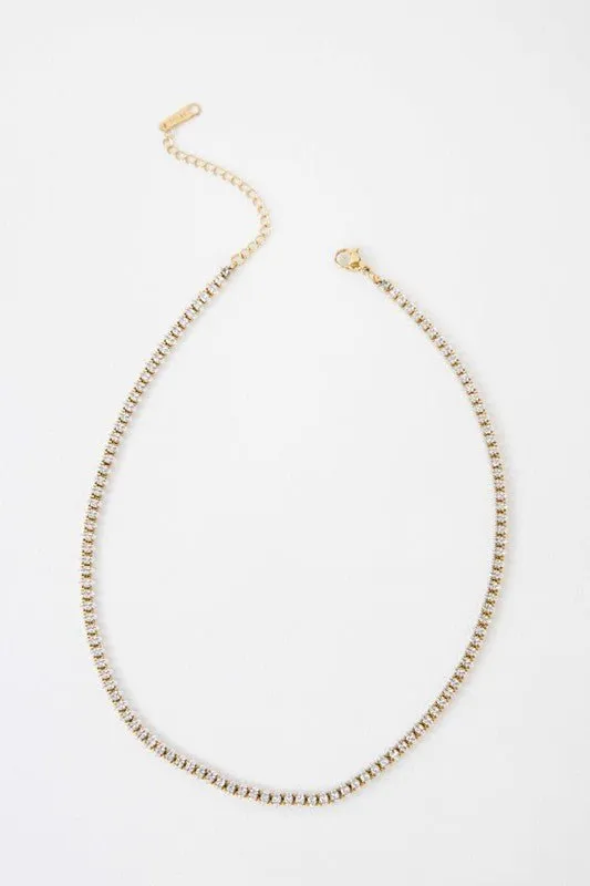 14k Gold Plating Tennis Necklace