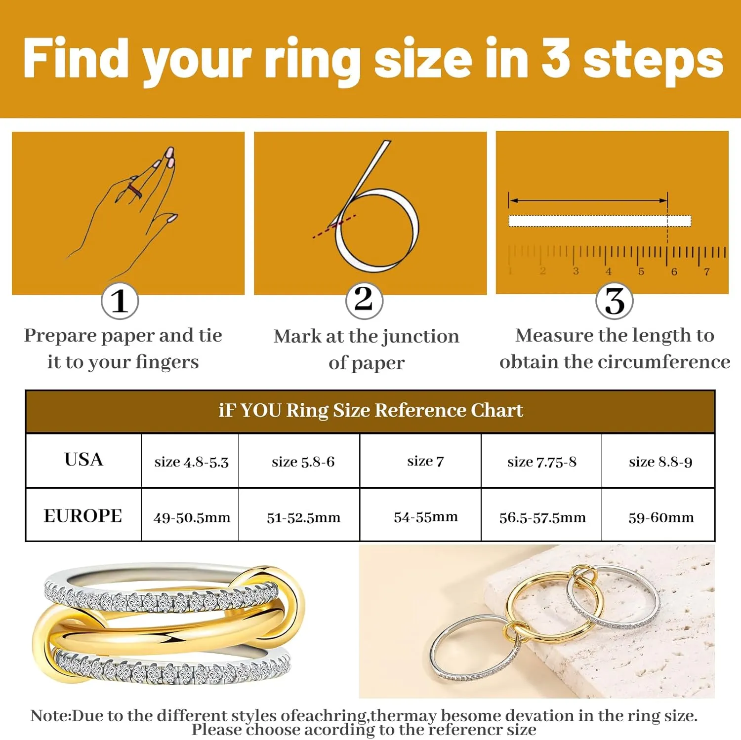 14k Gold Silver Plated Stackable Rings for Women Minimalist Moissanite Cubic Zirconia Dainty Mixed Metal Two Tone Gemstone Stacked Travel Faux Diamond Rings Set Non Tarnish Statement Knuckle Jewelry