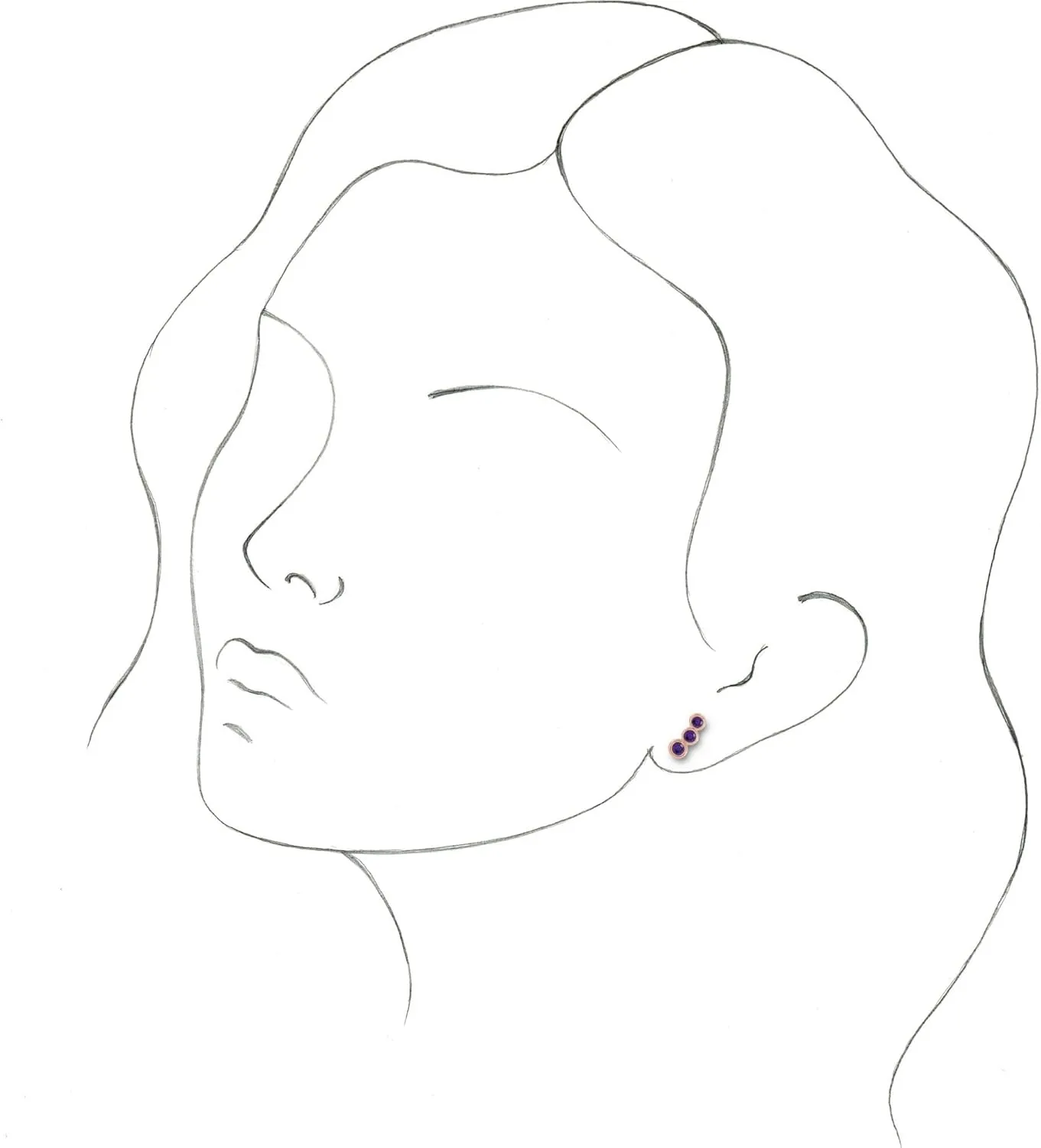 14k Rose Gold Natural Amethyst Ear Climbers Charming