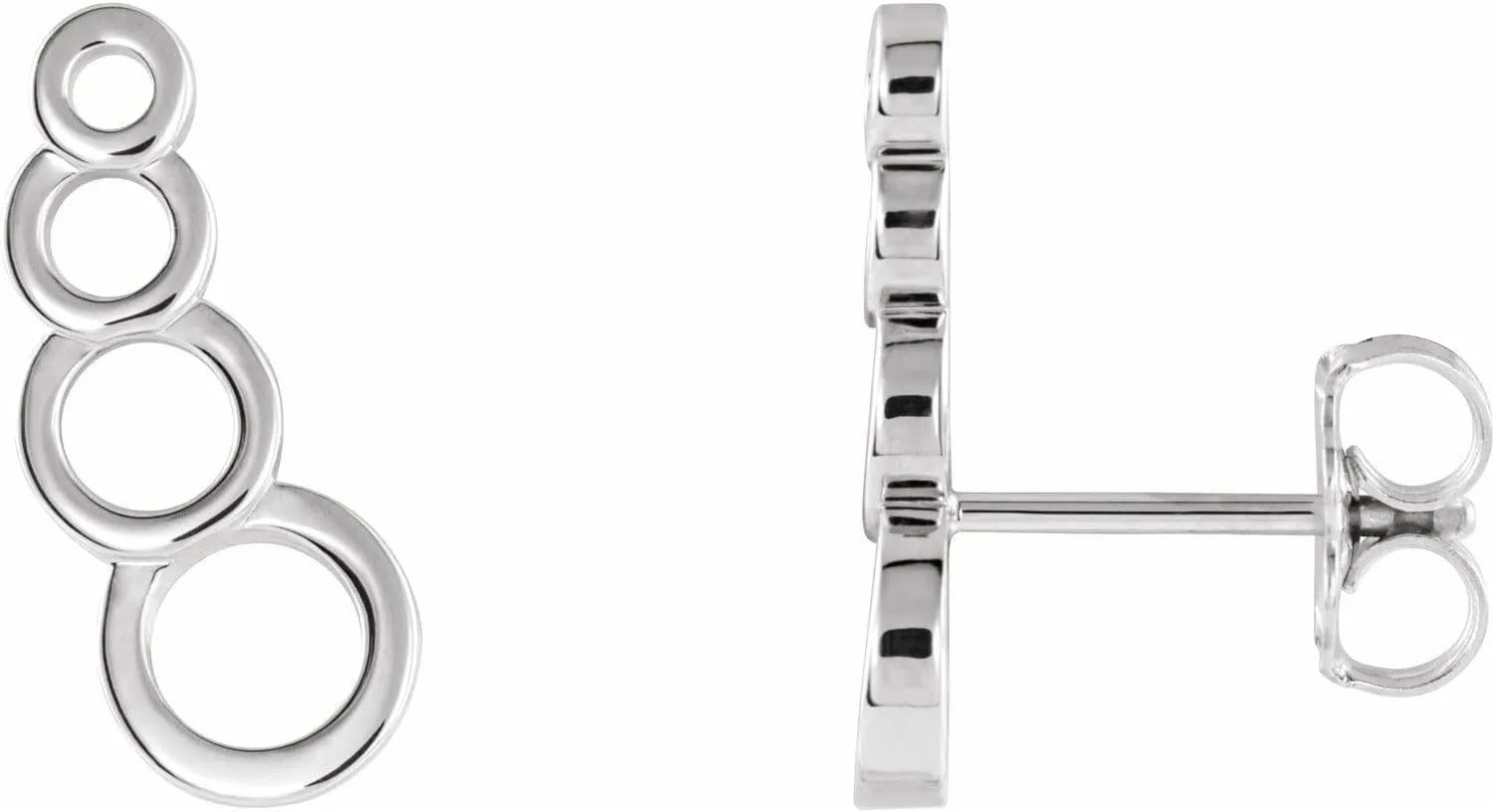 14K White Gold Geometric Ear Climbers Earrings