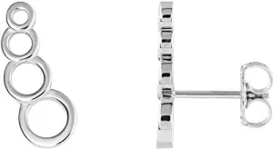 14K White Gold Geometric Ear Climbers Geometric Ear Climbers