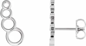 14k White Gold Geometric Ear Climbers
