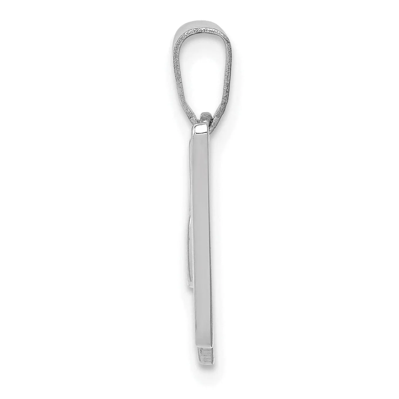 14K White Gold Medium Size Script Design Letter W Initial Charm Pendant