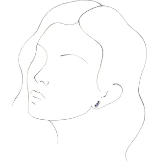 14k White Gold Natural Amethyst Ear Climbers Shimmering