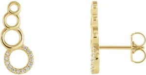 14K Yellow .06 CTW Natural Diamond Geometric Ear Climbers