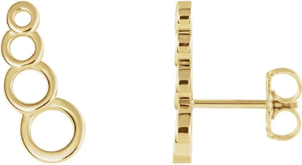 14K Yellow Geometric Ear Climbers