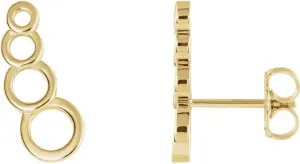 14K Yellow Geometric Ear Climbers
