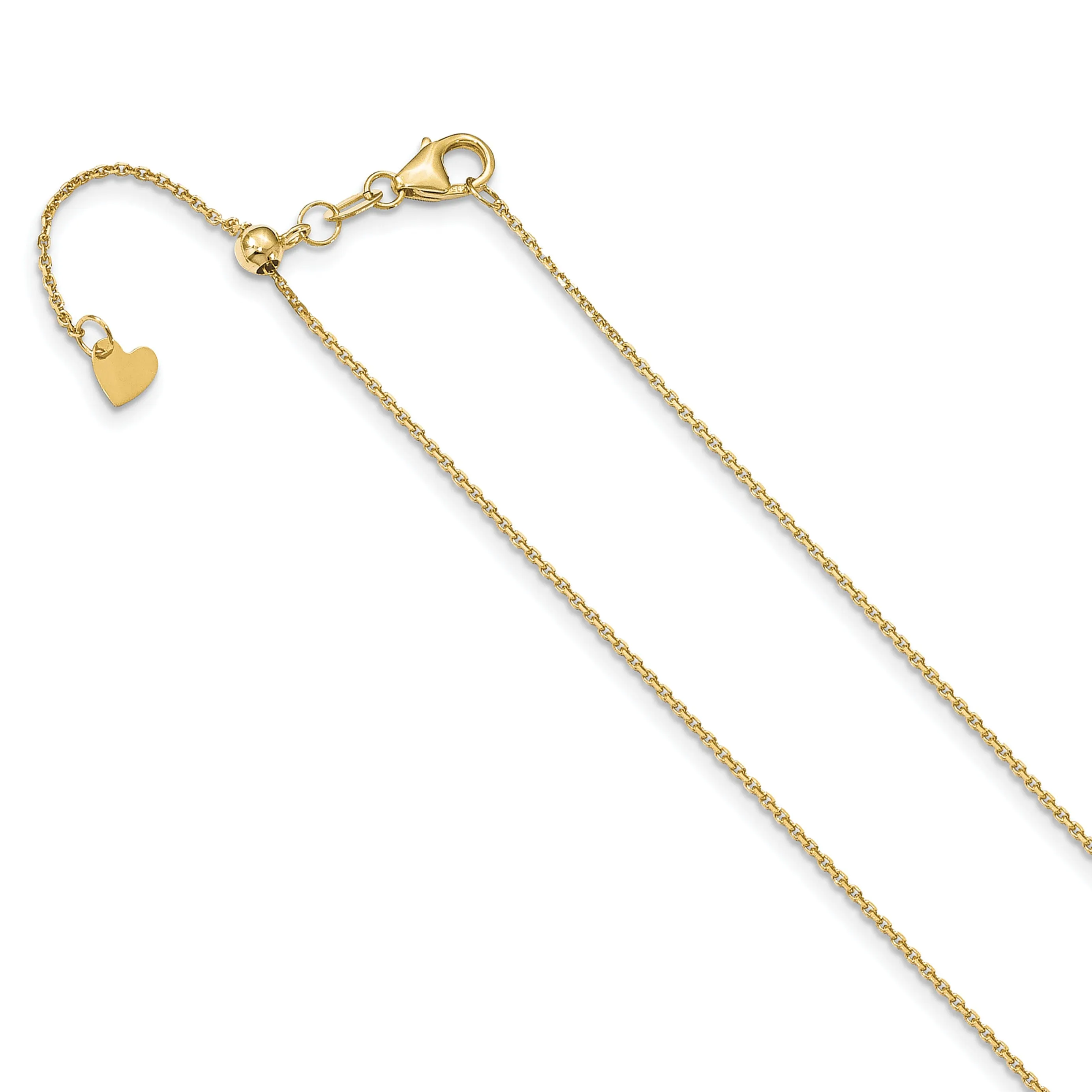 14k Yellow Gold 1.1 m DC Adjustable Cable Chain