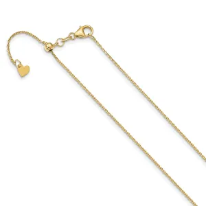 14k Yellow Gold 1.1 m DC Adjustable Cable Chain